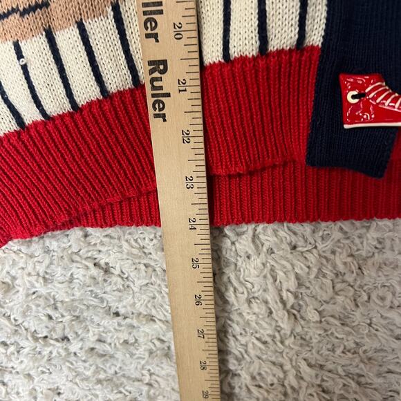 Vtg Sweater Loft Vest Medium Button Down Sports Football Basketball Cheer Soccer - Picture 7 of 10